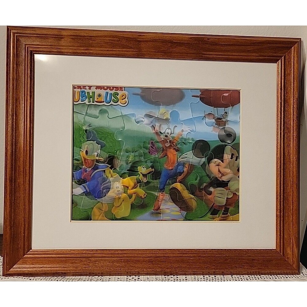 Disney Mickey Mouse Clubhouse 24-Piece Lenticular Effect 3D Framed Jigsaw Puzzle